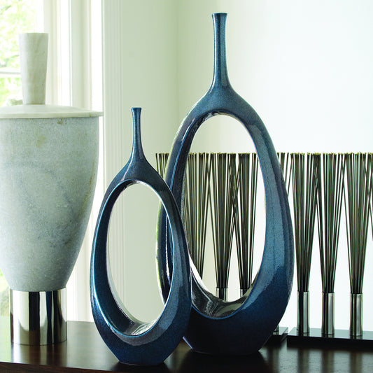 Open Oval Ring Vase by Global Views. Made from ceramic in a eclectic & global style.