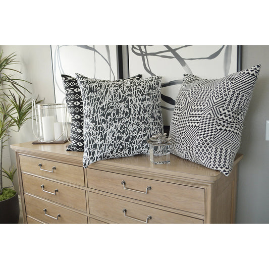 Lightning Pillow by DV Kap Home in black. Made from 100% cotton in a rustic style.