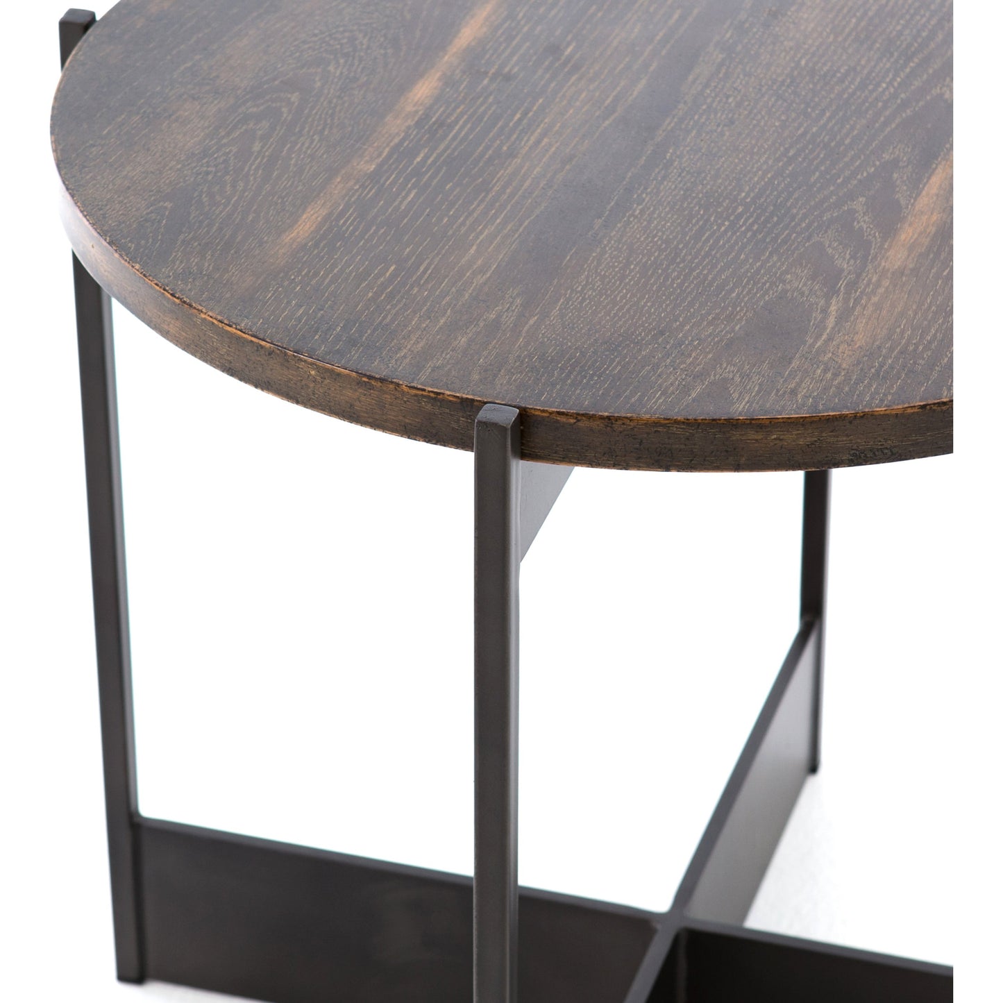 007 SI-1901711 | Additional Silo | Shannon End Table by Four Hands in smoke grey, english brown oak. Made from oak veneer, iron in a modern style.