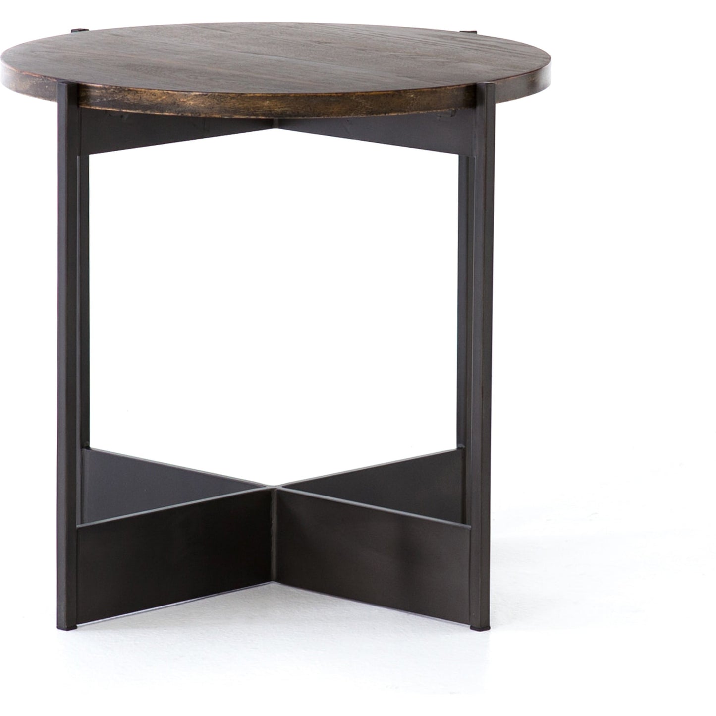 003 SI-1901711 | Additional Silo | Shannon End Table by Four Hands in smoke grey, english brown oak. Made from oak veneer, iron in a modern style.