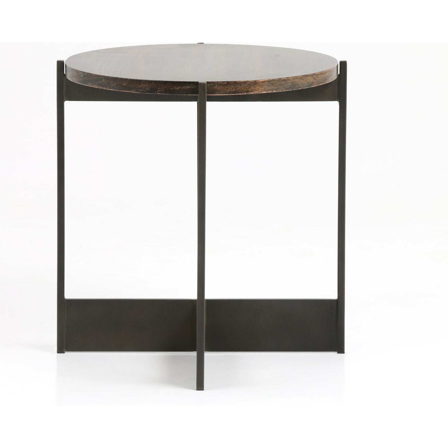 004 SI-1901711 | Additional Silo | Shannon End Table by Four Hands in smoke grey, english brown oak. Made from oak veneer, iron in a modern style.