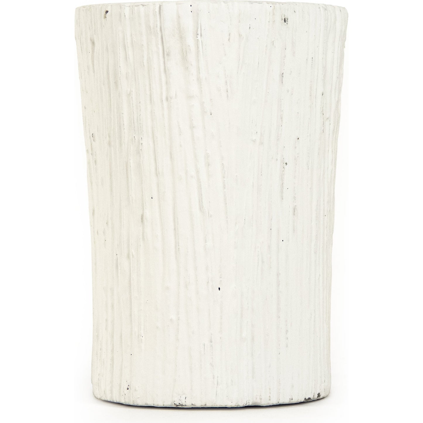 001 SR-900168 | Additional Silo | Distressed White Vase by Zentique in distressed white and cement. Made from cement in a coastal style.