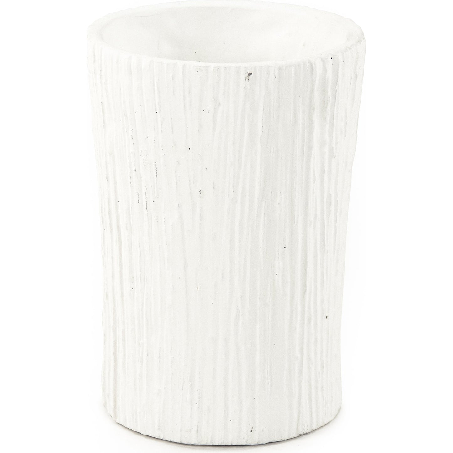 003 SR-900168 | Additional Silo | Distressed White Vase by Zentique in distressed white and cement. Made from cement in a coastal style.