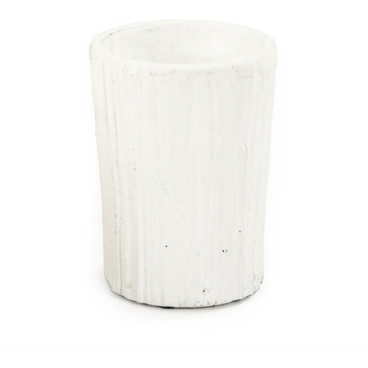 001 SR-900169 | Primary Silo | Distressed Vase by Zentique in distressed white and cement. Made from cement in a coastal style.