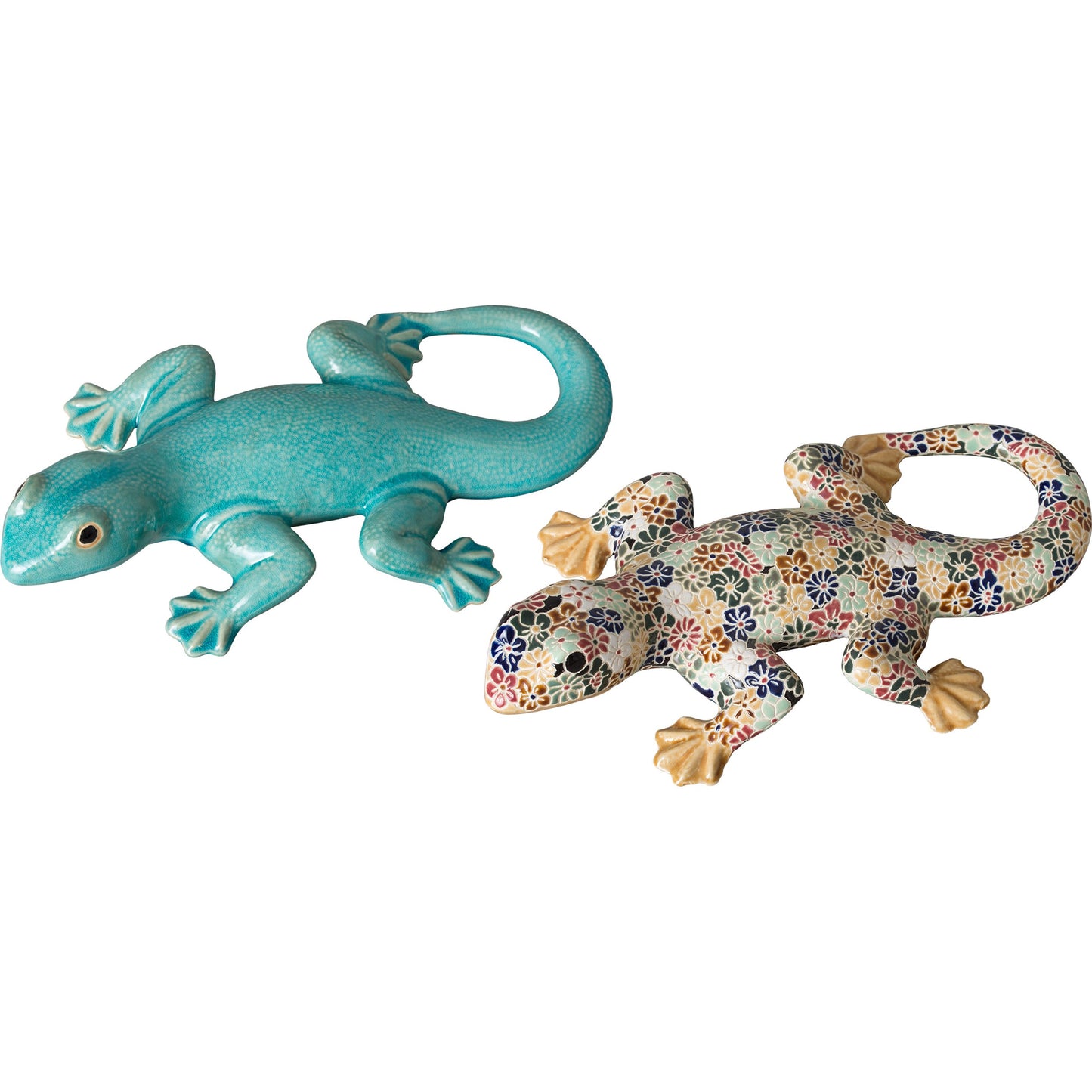 002 S-300208 | Additional Silo | Ceramic Gecko by Emissary in multi-color. Made from unique in a coastal style.