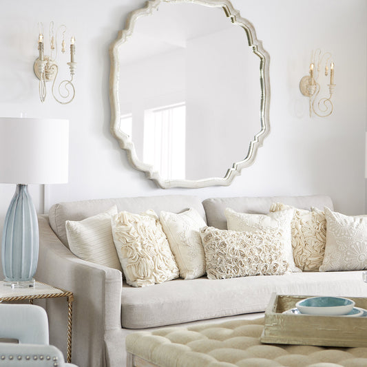 Westminster Side Table by Cyan Design in silver leaf. Made from iron, marble in a transitional style.