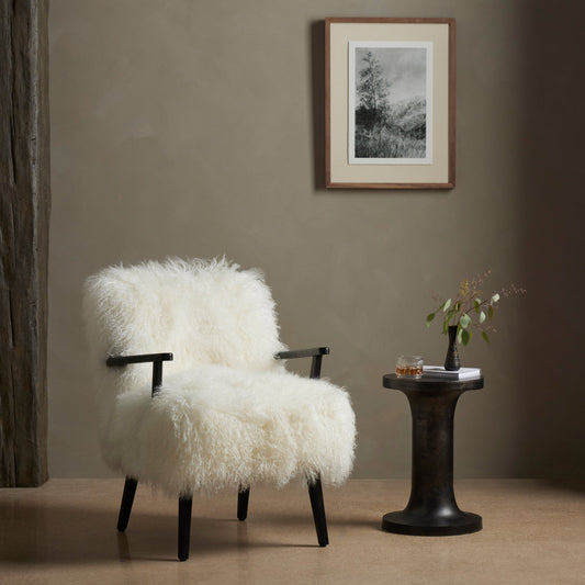 Ashland Armchair by Four Hands. Made from mongolia fur, solid oak, 100% polyester in a modern style.