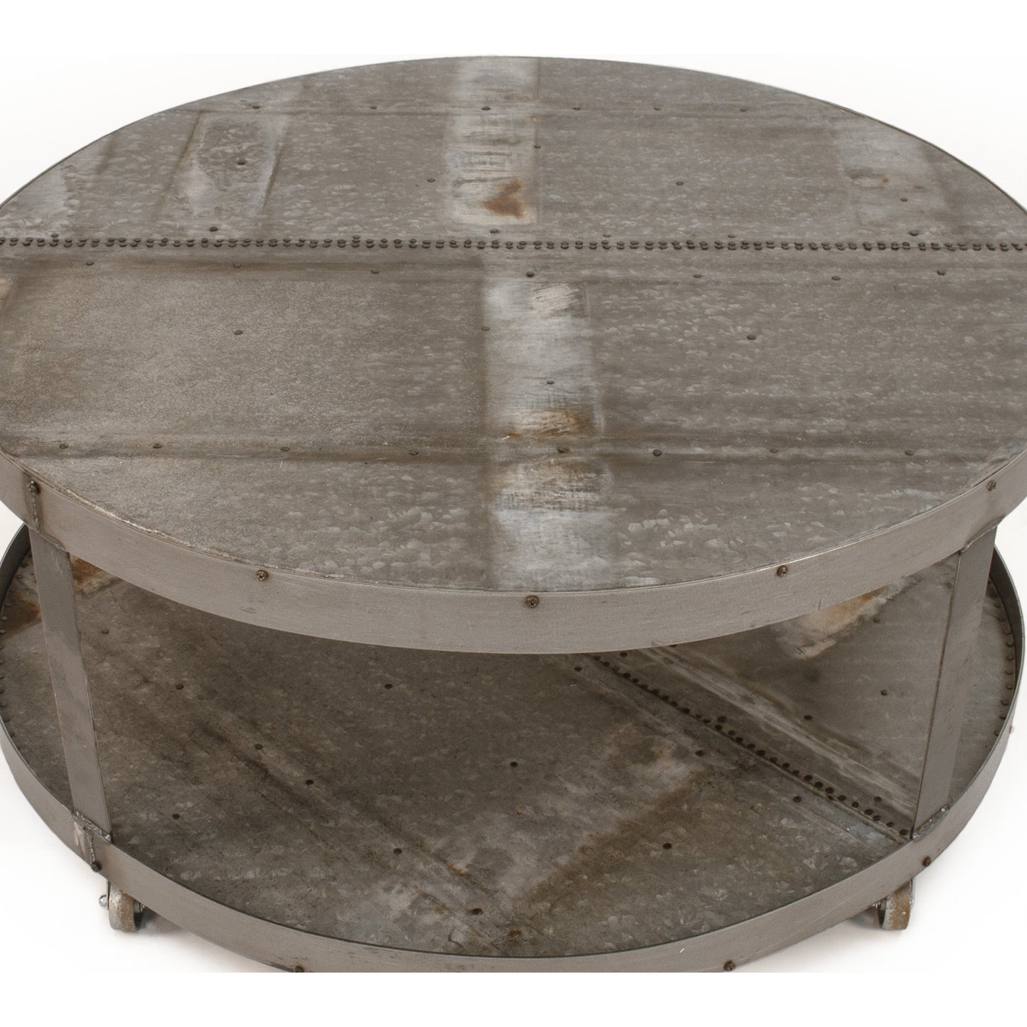004 S-336714 | Additional Silo | Bennett Coffee Table by Zentique in rustic galvanized tin and recycled metal. Made from recycled metal in a modern style.