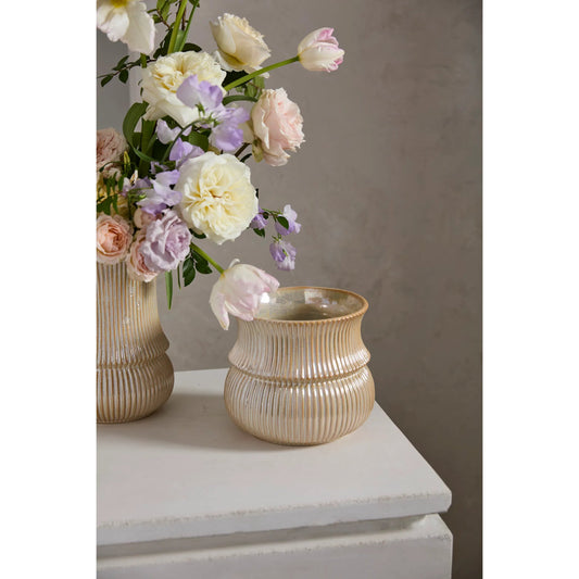 Verdant Pot by Accent Decor in champagne. Made from ceramic in a modern style.