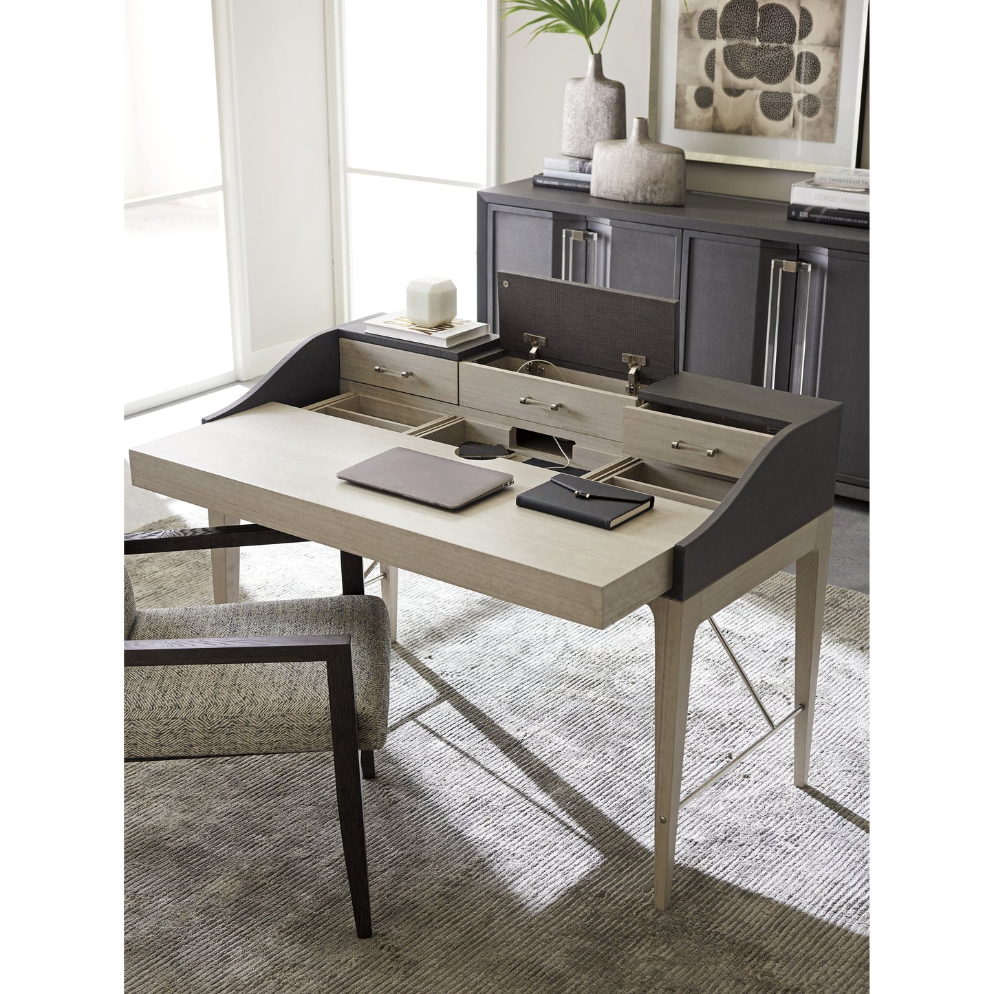 005 SI-1770817 | Lifestyle | Anthology Writing Desk by Sligh in slate gray. Made from unique in a transitional style.