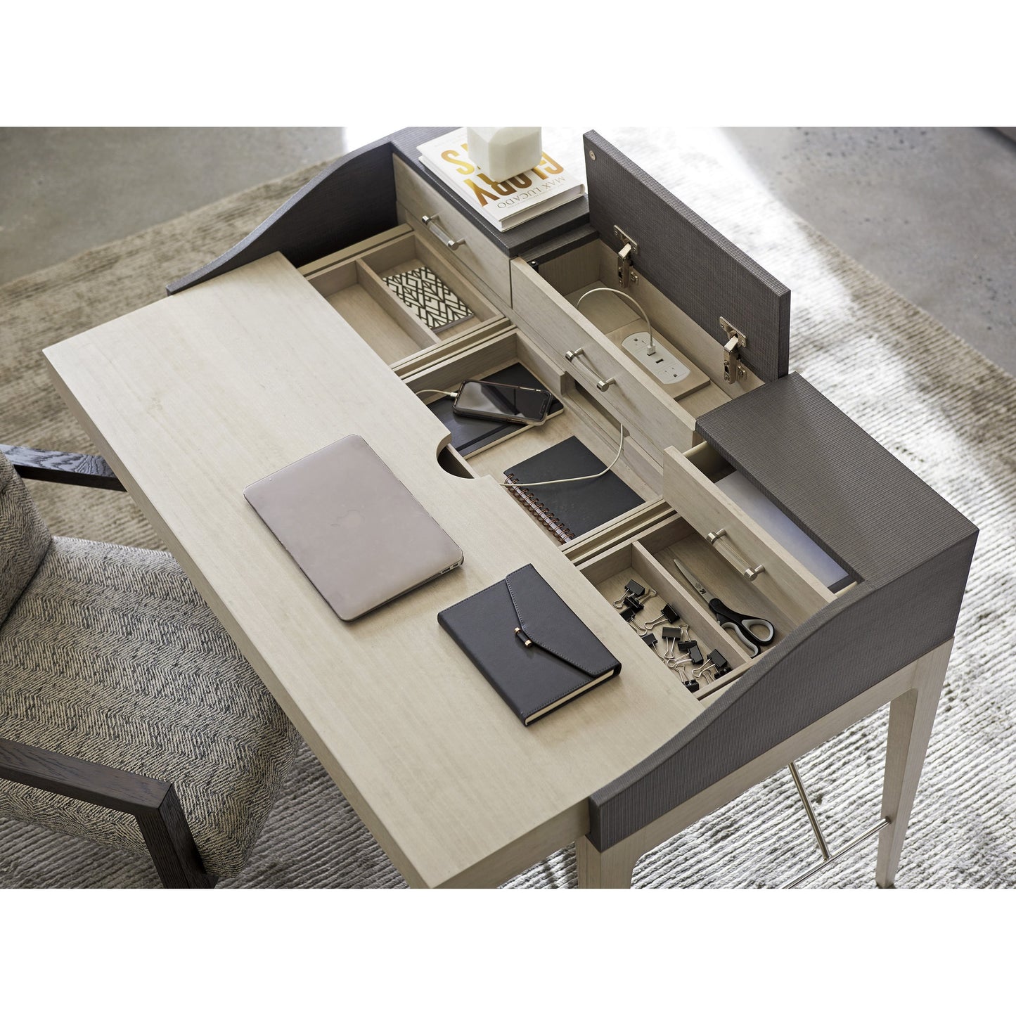 006 SI-1770817 | Lifestyle | Anthology Writing Desk by Sligh in slate gray. Made from unique in a transitional style.