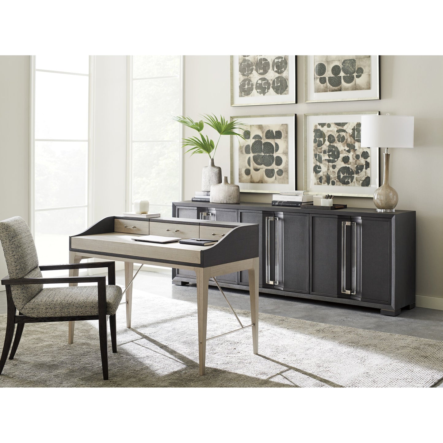004 SI-1770817 | Lifestyle | Anthology Writing Desk by Sligh in slate gray. Made from unique in a transitional style.