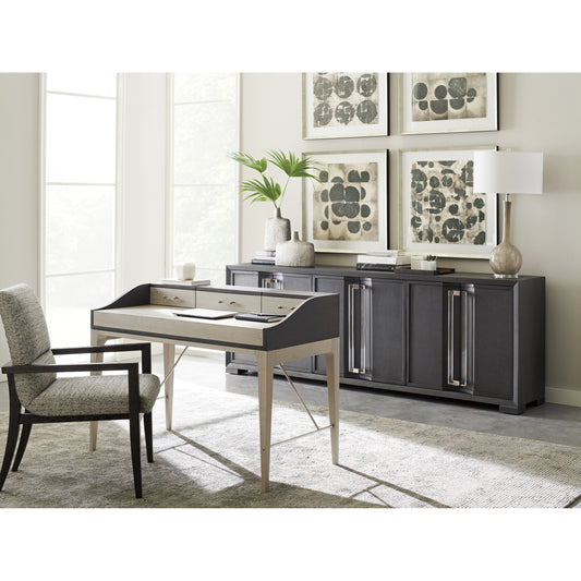 Anthology Writing Desk by Sligh in slate gray. Made from unique in a transitional style.