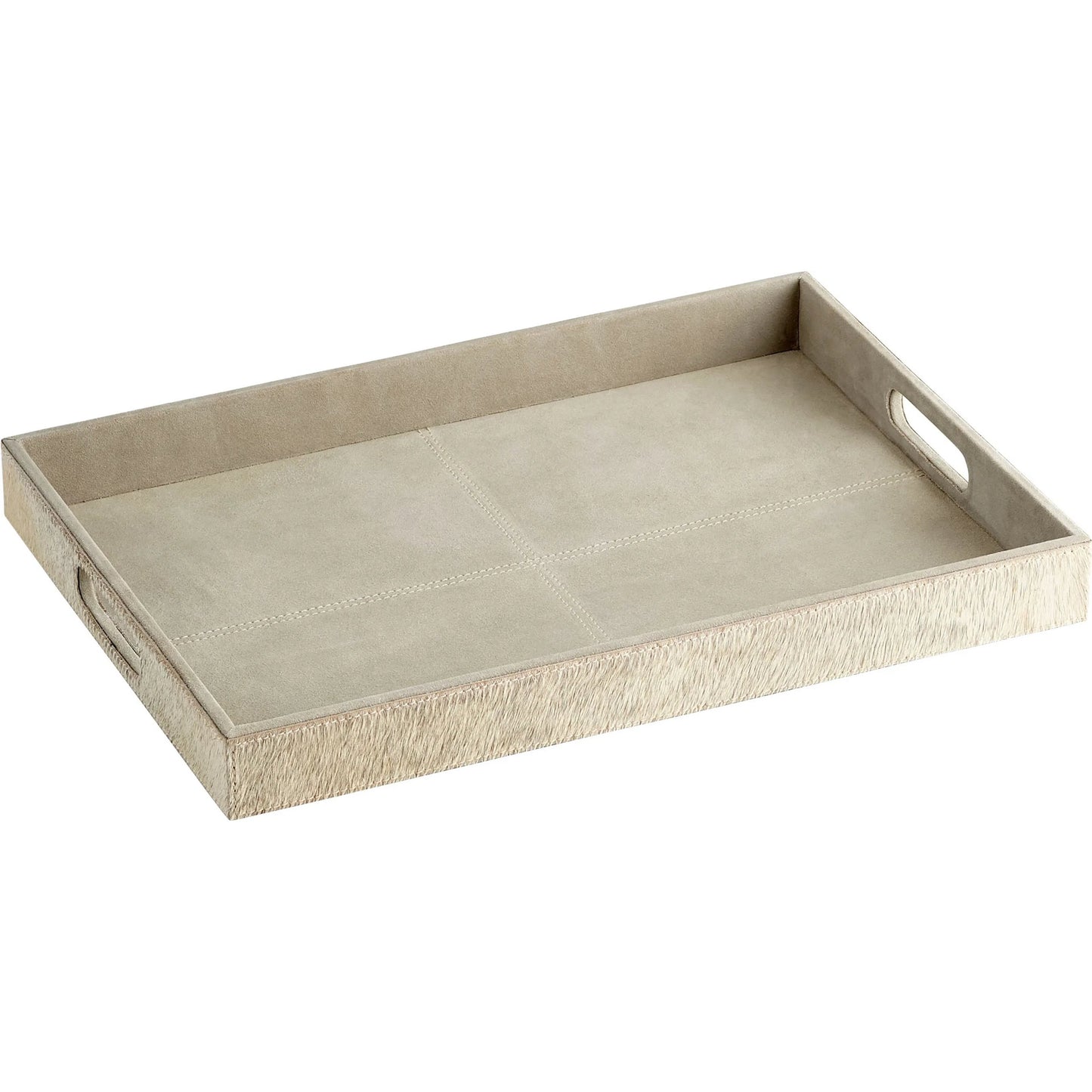 002 S-341899 | Primary Silo | Brixton Tray by Cyan Design in gray. Made from leather, suede in a modern style.