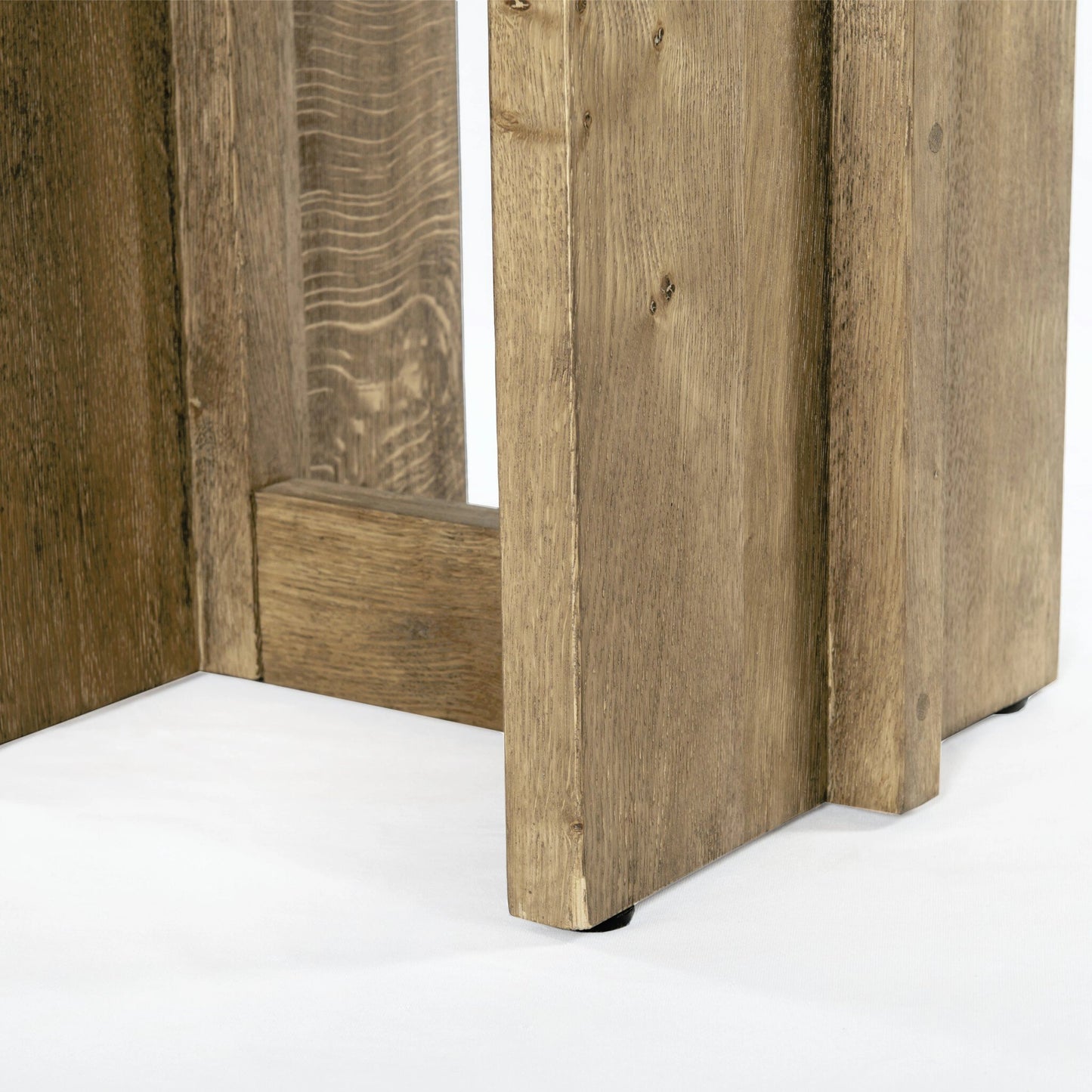 010 SI-1901654 | Closeup | Erie End Table by Four Hands in dark smoked oak. Made from solid oak in a rustic style.