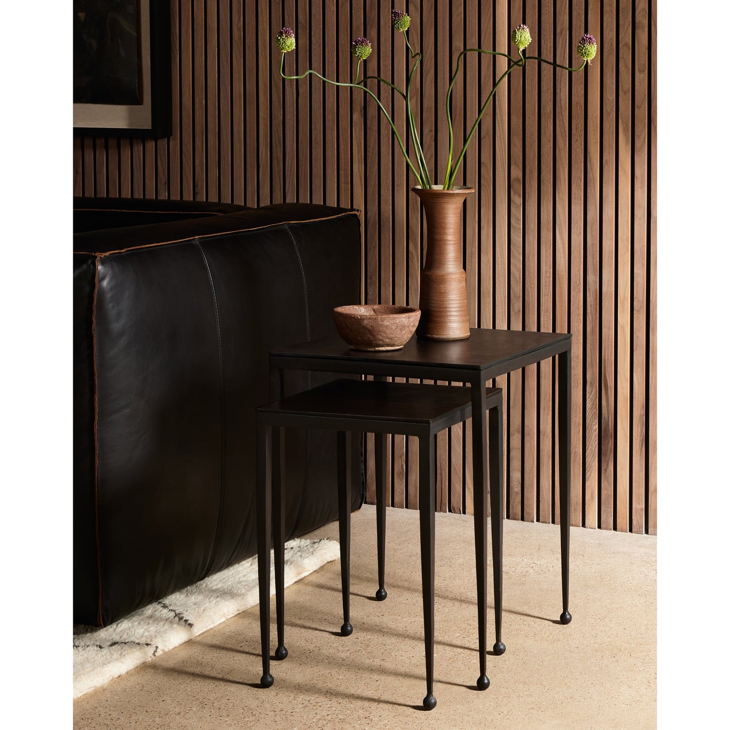 016 SI-1798131 | Lifestyle | Dalston Nesting End Table by Four Hands. Made from aluminum, iron in a modern style.