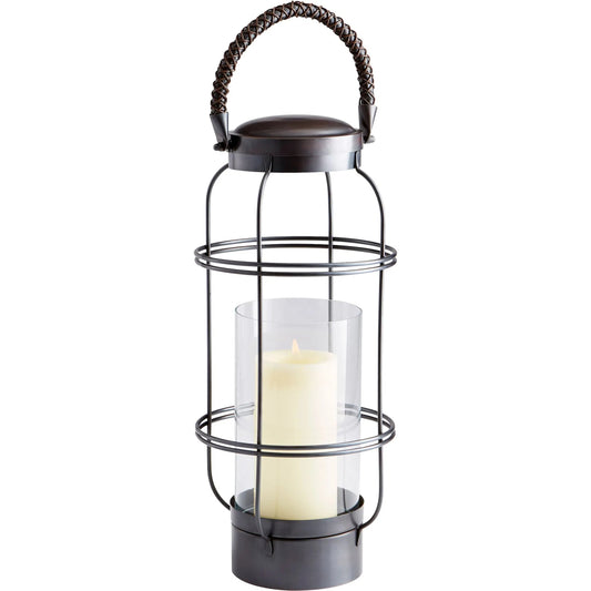 Dartmouth Candleholder by Cyan Design in dark copper. Made from iron, glass in a rustic style.