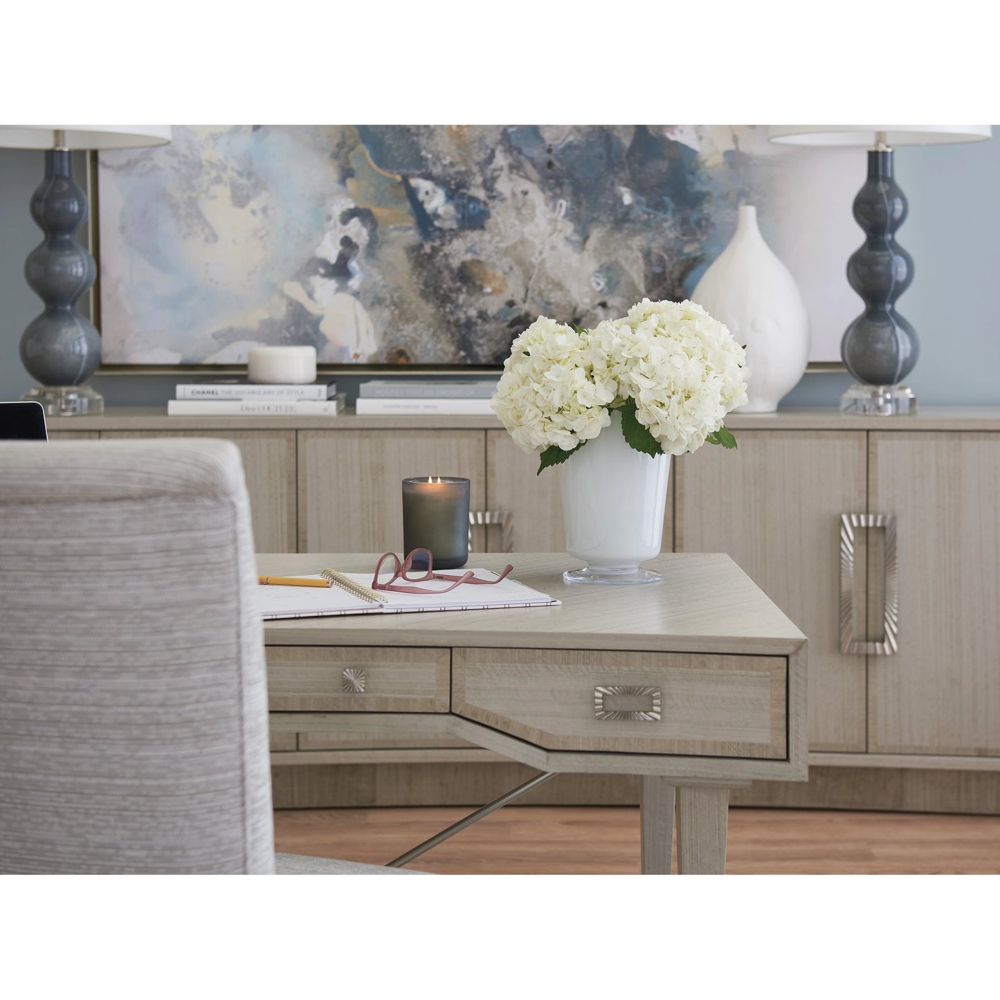 006 SI-1962780 | Lifestyle | Westport Writing Desk by Sligh in dove gray. Made from unique in a modern style.