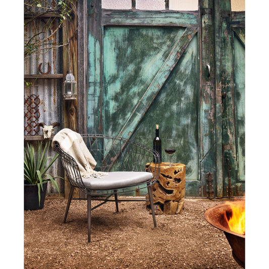 Teak Stool by Four Hands. Made from solid teak in a modern style.