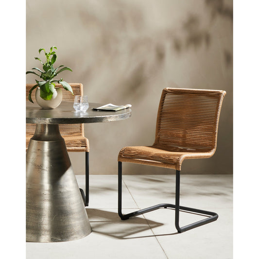 Grover Outdoor Dining Chair by Four Hands. Made from iron, 100% polyethylene in a coastal style.