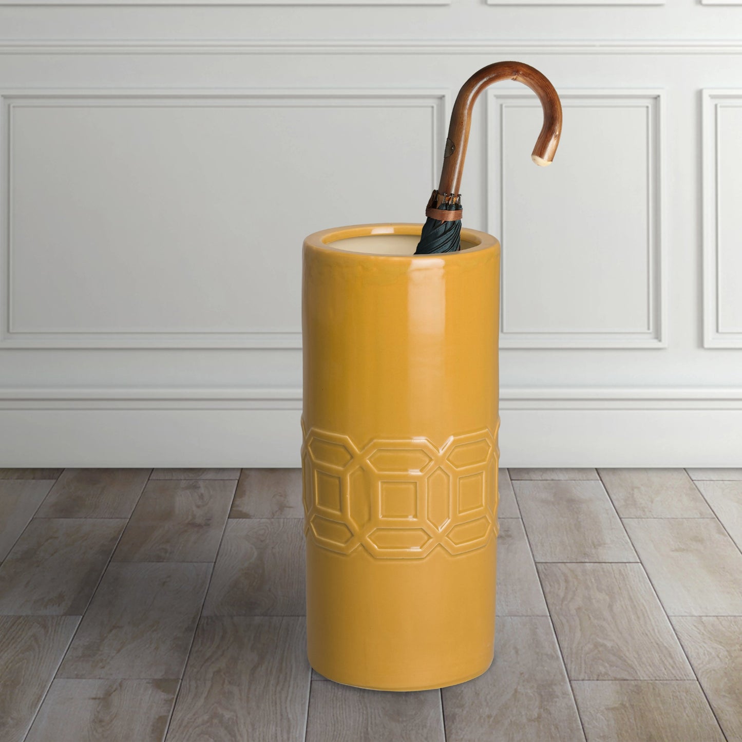 003 SI-2082210 | Lifestyle | Axton Umbrella Stand by Emissary in glossy glaze. Made from porcelain in a modern style.