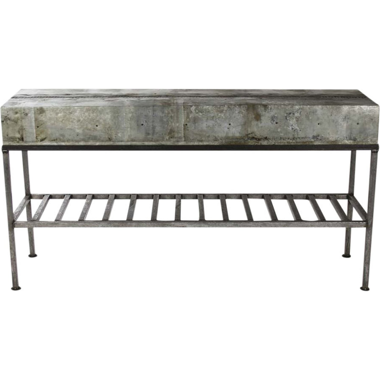 002 S-336797 | Additional Silo | Burke Console by Zentique in galvanized tin and recycled metal. Made from recycled metal in a modern style.