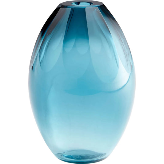 Cressida Vase by Cyan Design in blue. Made from glass in a coastal style.