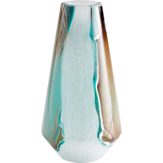 Ferdinand Vase by Cyan Design in green, white. Made from glass in a coastal style.