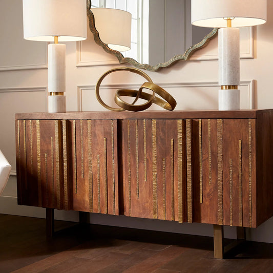 Archer Table Lamp by Cyan Design in brass. Made from iron, marble with off white linen shade in a transitional style.
