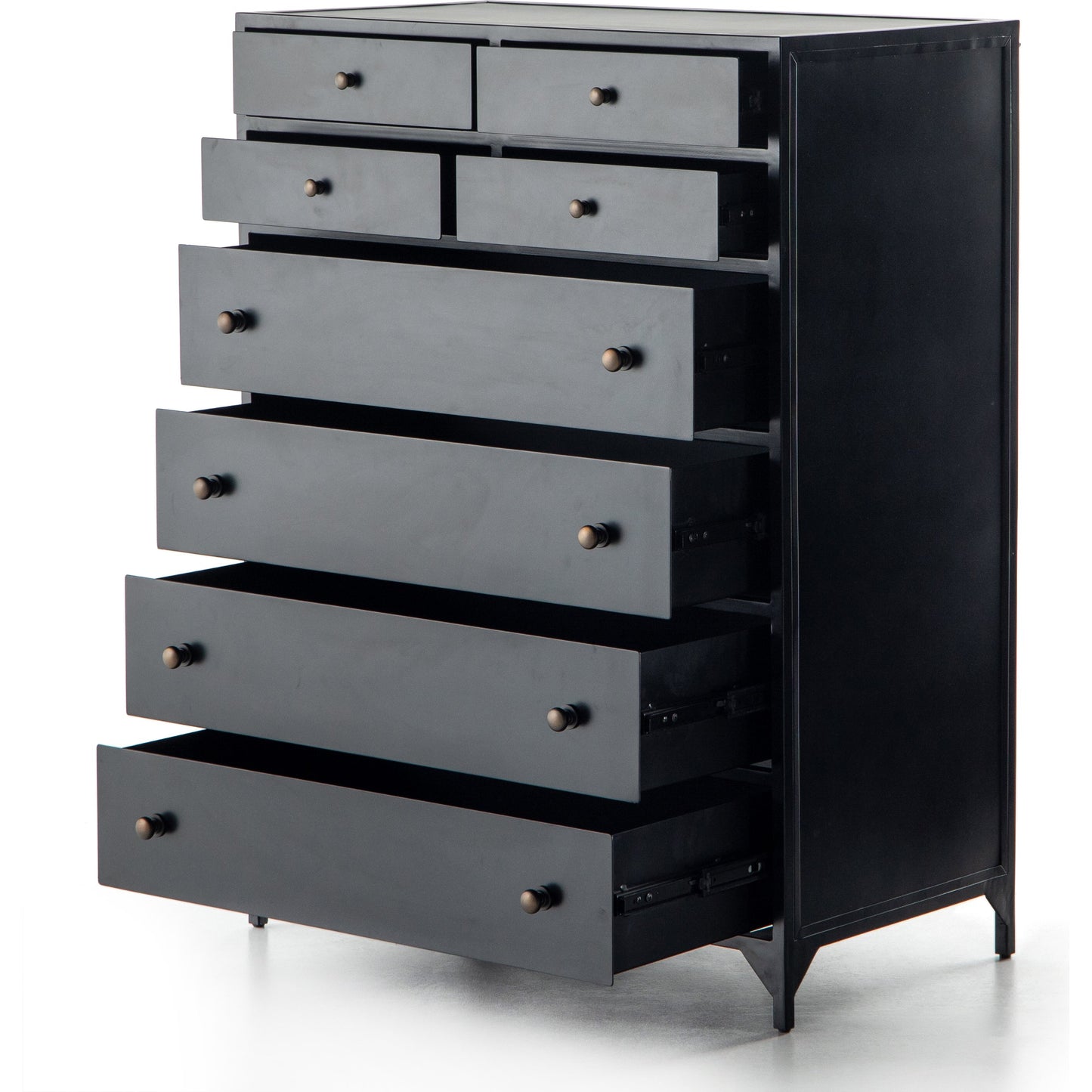 004 SI-1714416 | Additional Silo | Belmont Tall Dresser by Four Hands in black. Made from iron in a transitional style.