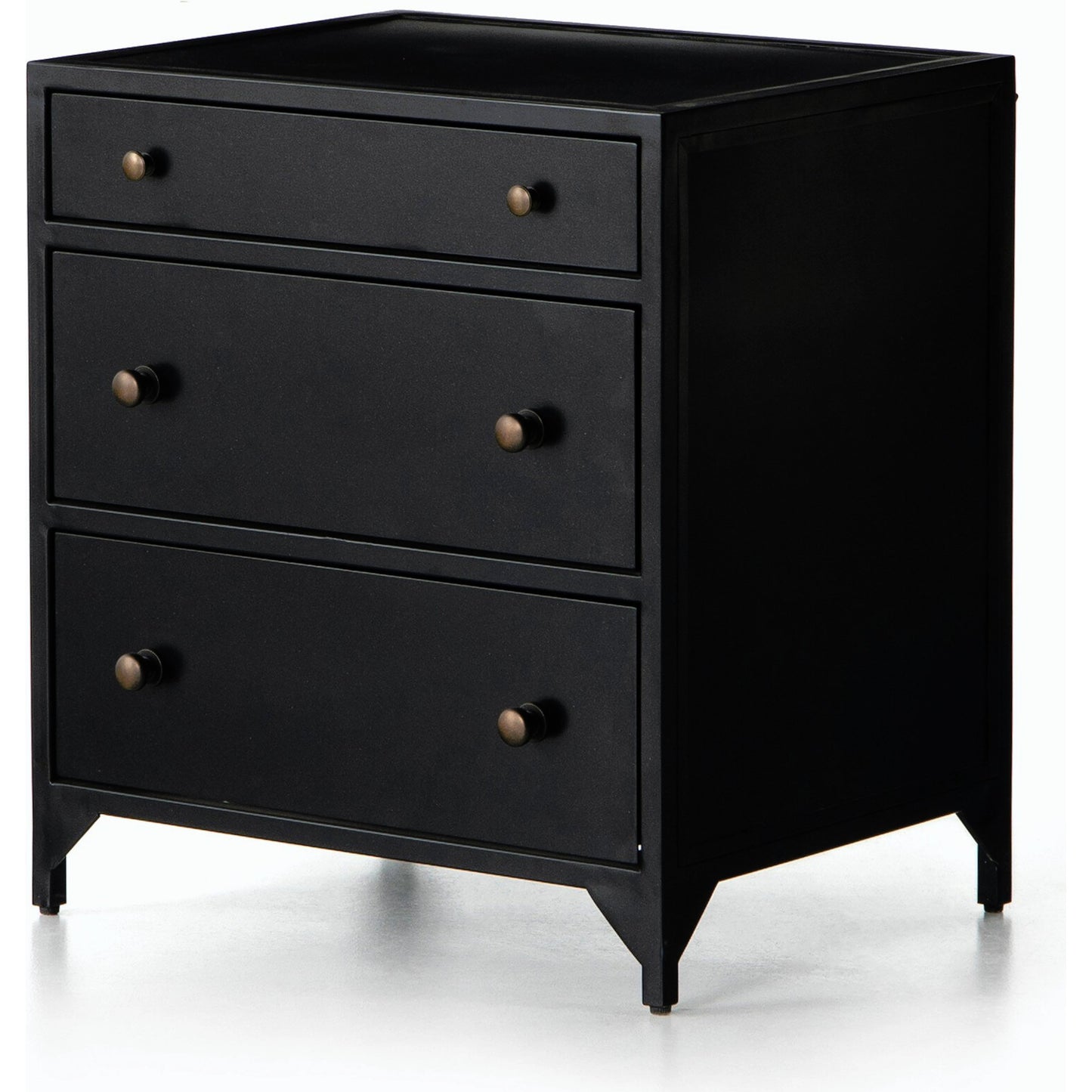 001 SI-1714419 | Primary Silo | Belmont Storage Nightstand by Four Hands in black. Made from iron in a modern style.