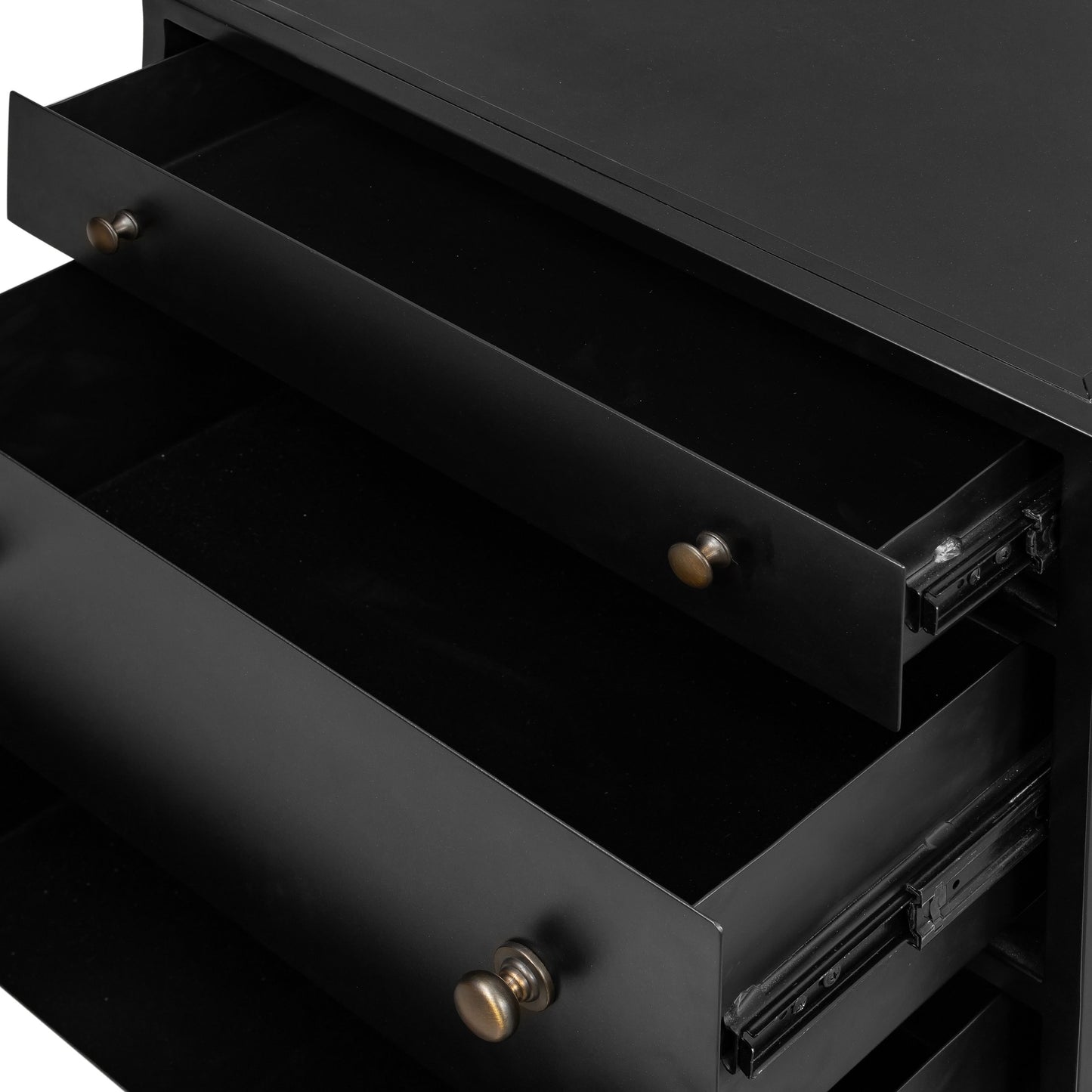 010 SI-1714419 | Additional Silo | Belmont Storage Nightstand by Four Hands in black. Made from iron in a modern style.