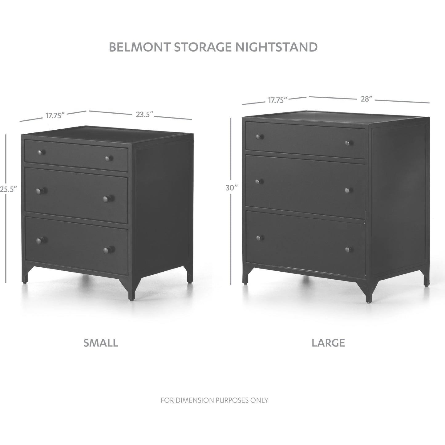 003 SI-1714419 | Additional Silo | Belmont Storage Nightstand by Four Hands in black. Made from iron in a modern style.