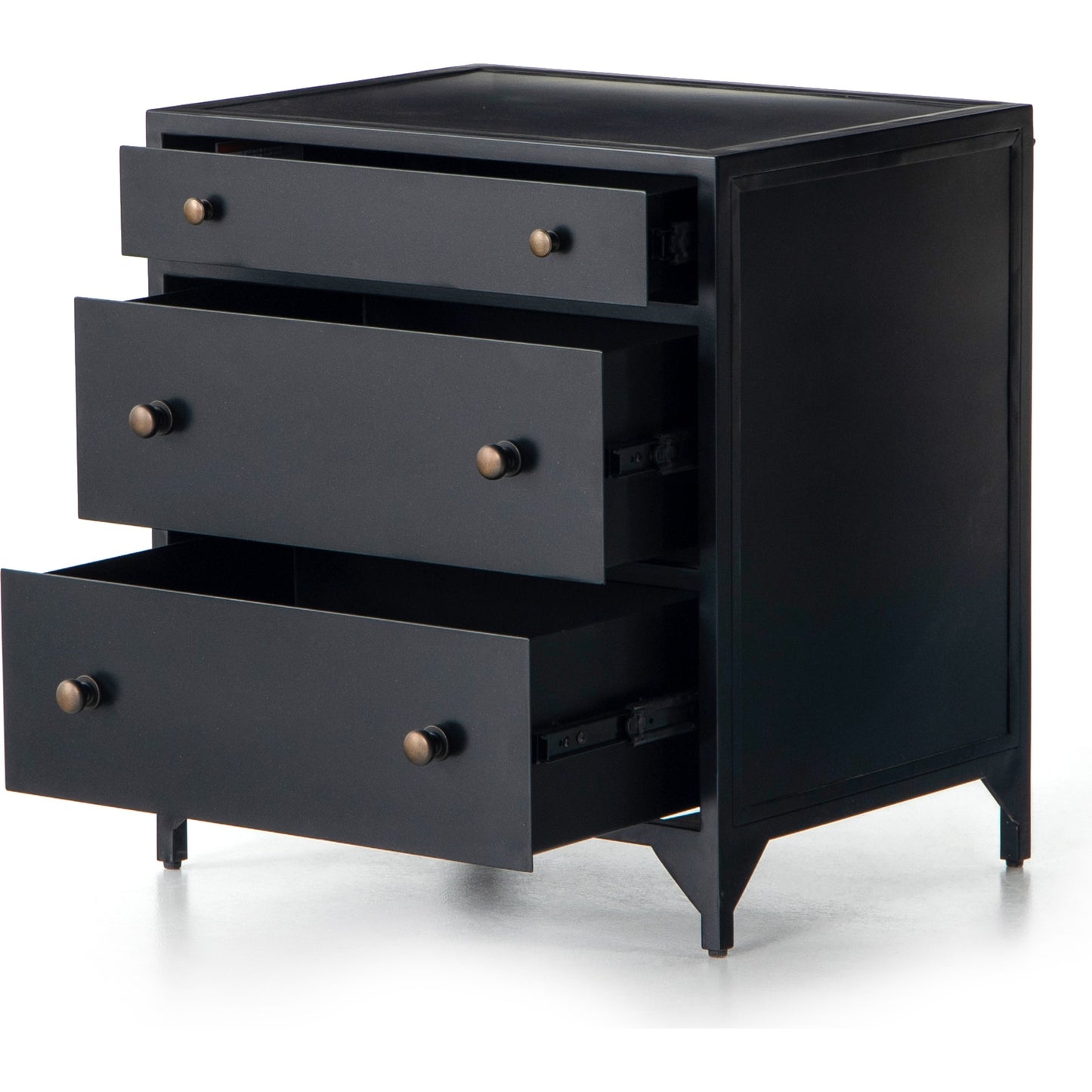 006 SI-1714419 | Additional Silo | Belmont Storage Nightstand by Four Hands in black. Made from iron in a modern style.