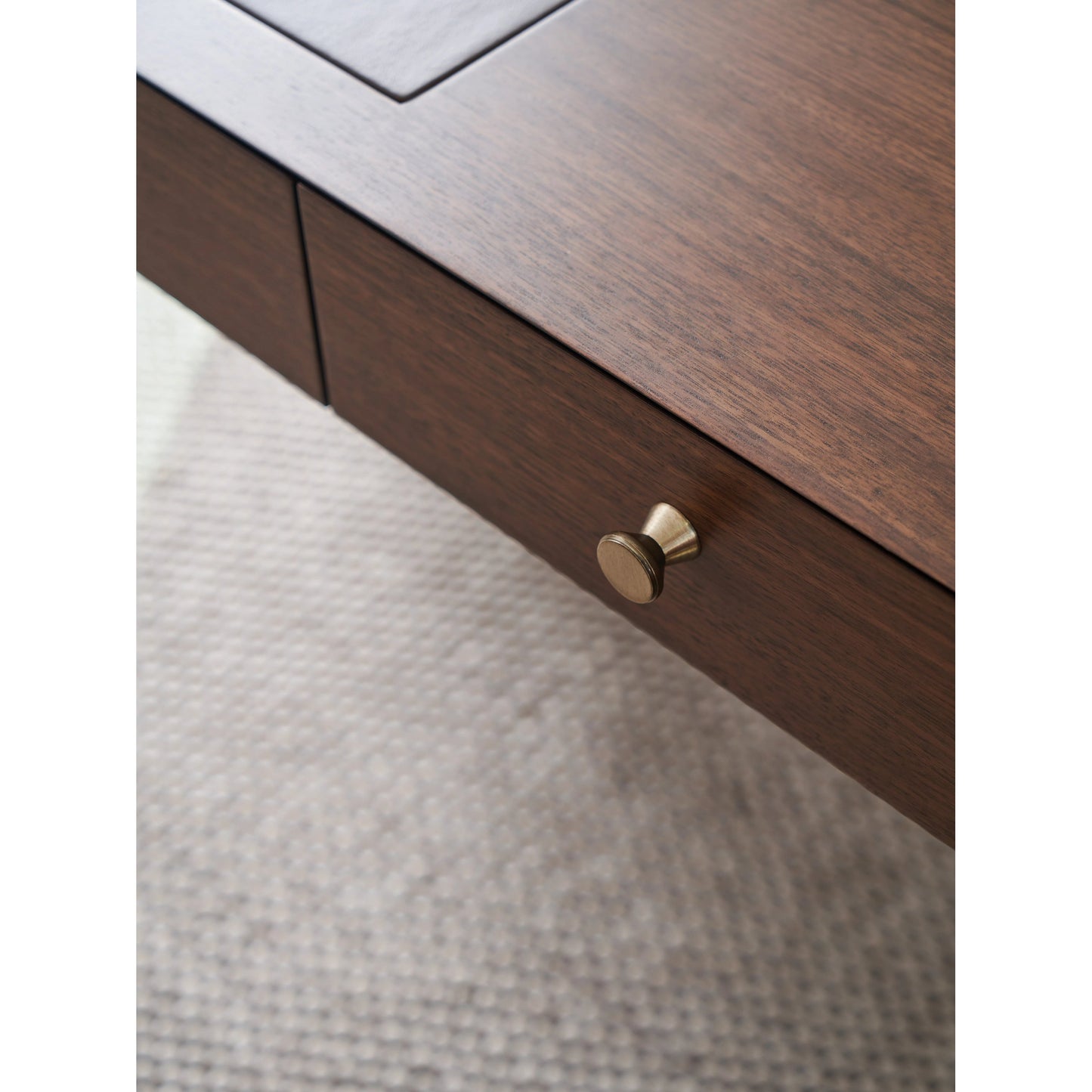 006 SI-2013204 | Closeup | Berwick Writing Desk by Sligh in dark walnut. Made from unique in a transitional style.