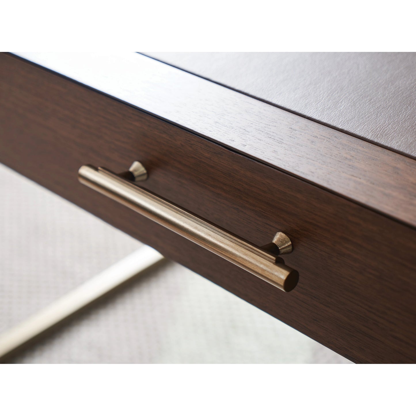 008 SI-2013204 | Closeup | Berwick Writing Desk by Sligh in dark walnut. Made from unique in a transitional style.