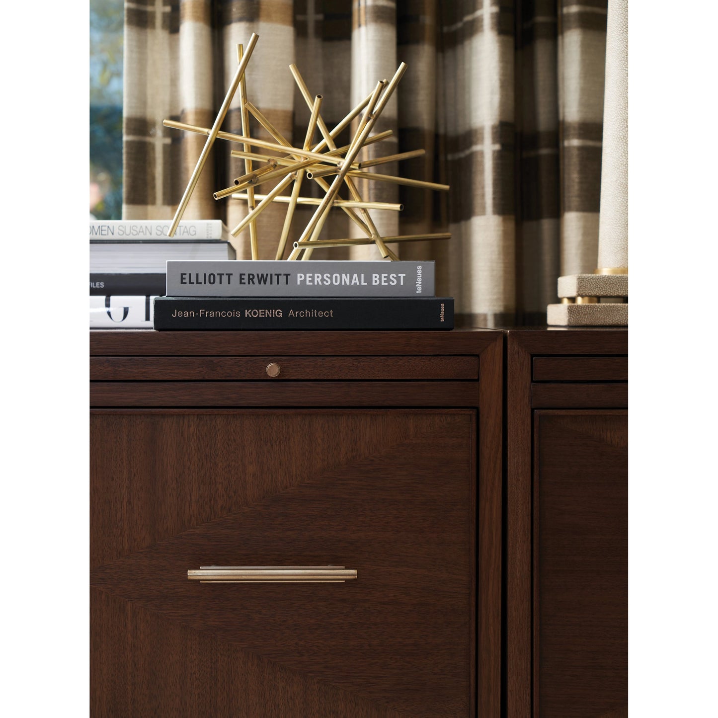 004 SI-2013205 | Closeup | Berwick File Chest by Sligh in dark walnut. Made from unique in a transitional style.