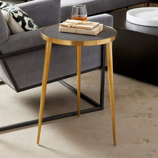 Bremen Side Table by Cyan Design in gold. Made from stainless steel, concrete in a modern style.