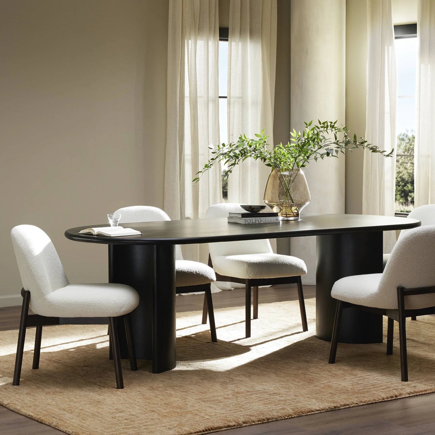 039 SI-1977668 | Lifestyle | Paden Dining Table by Four Hands. Made from thin acacia veneer, solid acacia in a modern style.