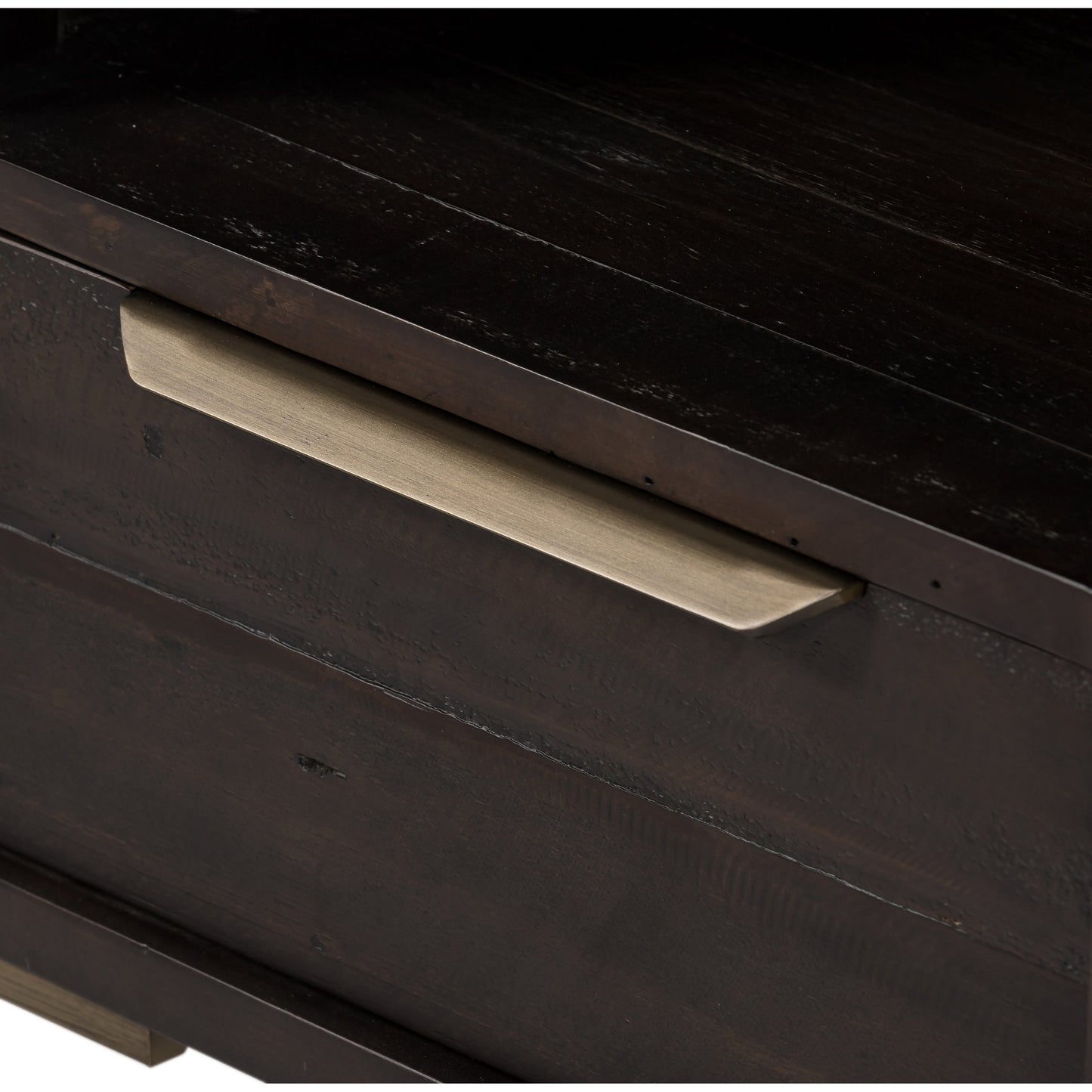006 SI-1717262 | Additional Silo | Wyeth Nightstand by Four Hands in dark carbon, antique brass. Made from solid reclaimed pine, iron in a modern style.