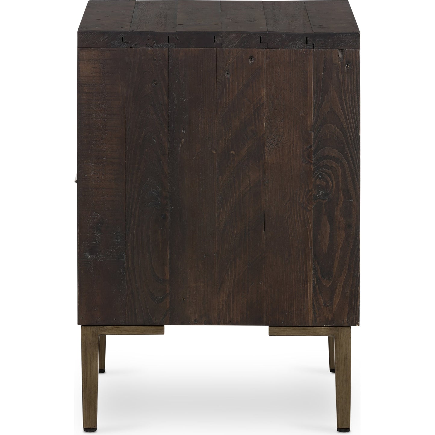 005 SI-1717262 | Additional Silo | Wyeth Nightstand by Four Hands in dark carbon, antique brass. Made from solid reclaimed pine, iron in a modern style.