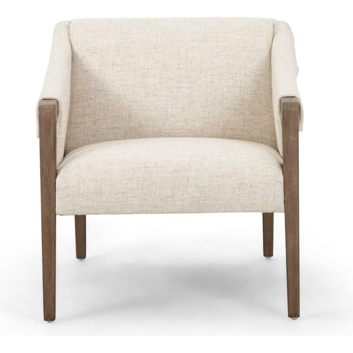005 SI-1714373 | Additional Silo | Bauer Chair by Four Hands in thames cream and distressed natural. Made from 66% polyester, 19% acrylic, 15% flax, linen, solid parawood, top grain leather in a modern style.