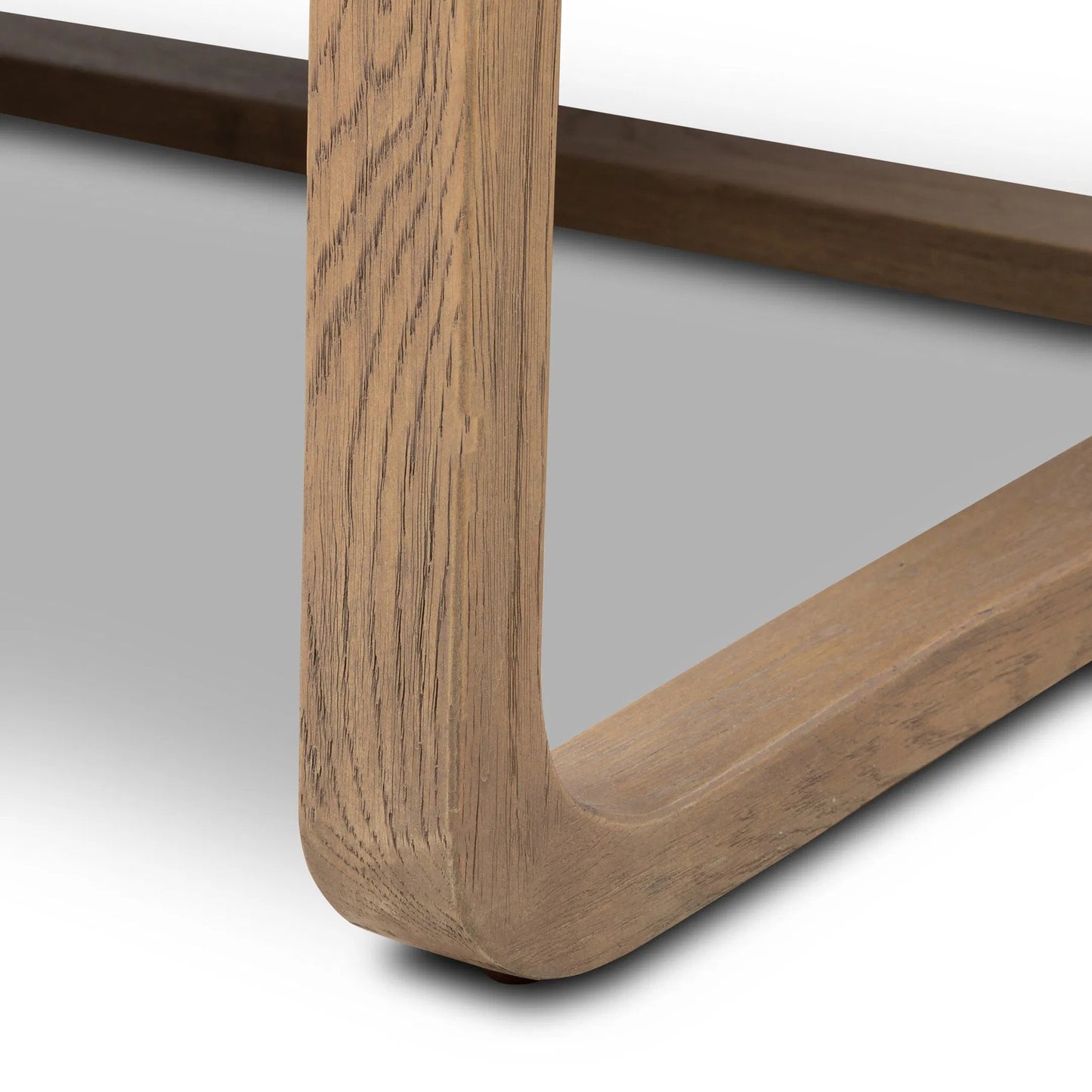 010 SI-2534739 | Closeup | Shearling Ace Chair by Four Hands in taupe shearling, drifted oak, palermo cigar. Made from shearling, solid oak, top grain leather in a unique style.