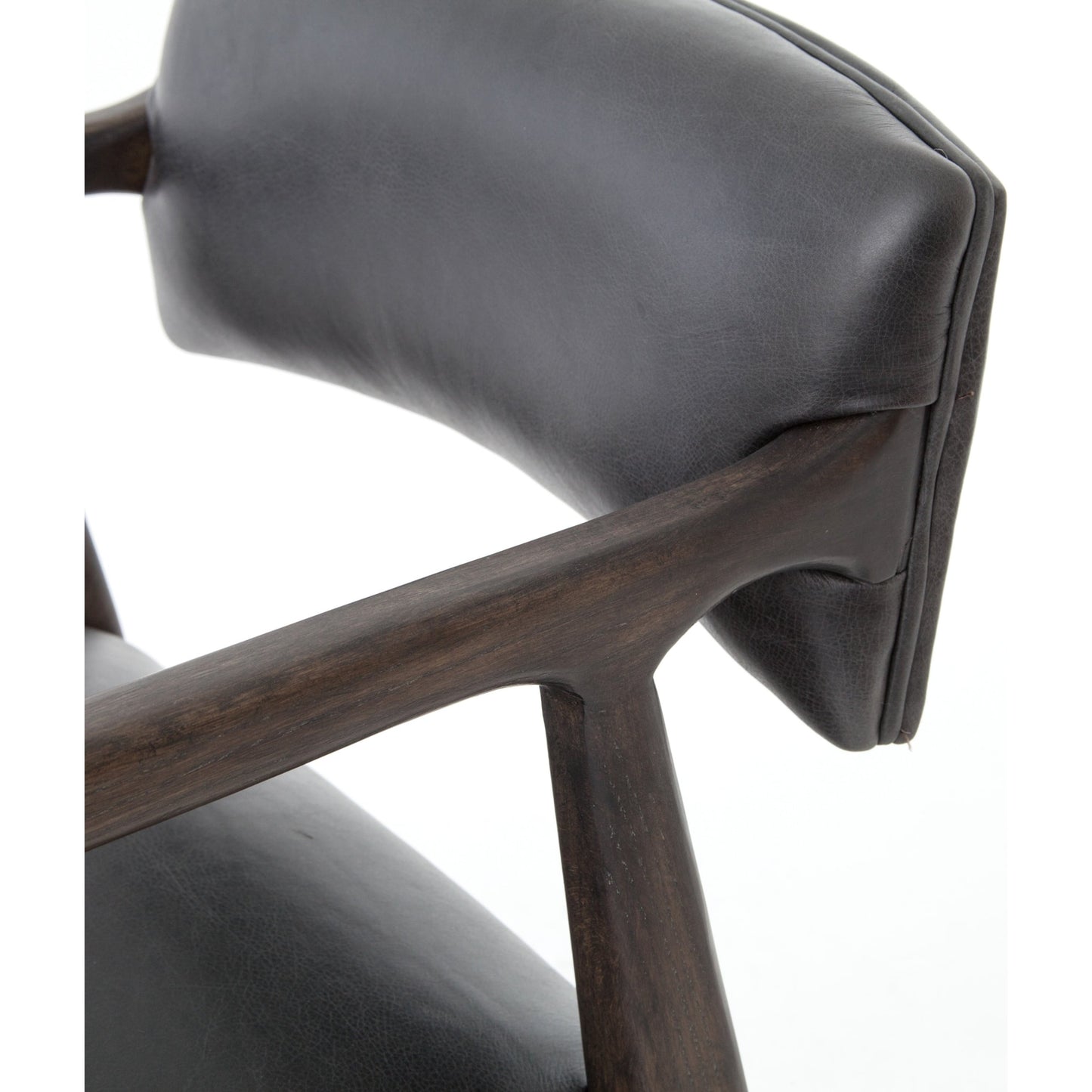 007 SI-1797541 | Additional Silo | Tyler Counter Stool by Four Hands in chaps ebony, burnt oak. Made from top grain leather, solid nettlewood, 100% polyester in a modern style.