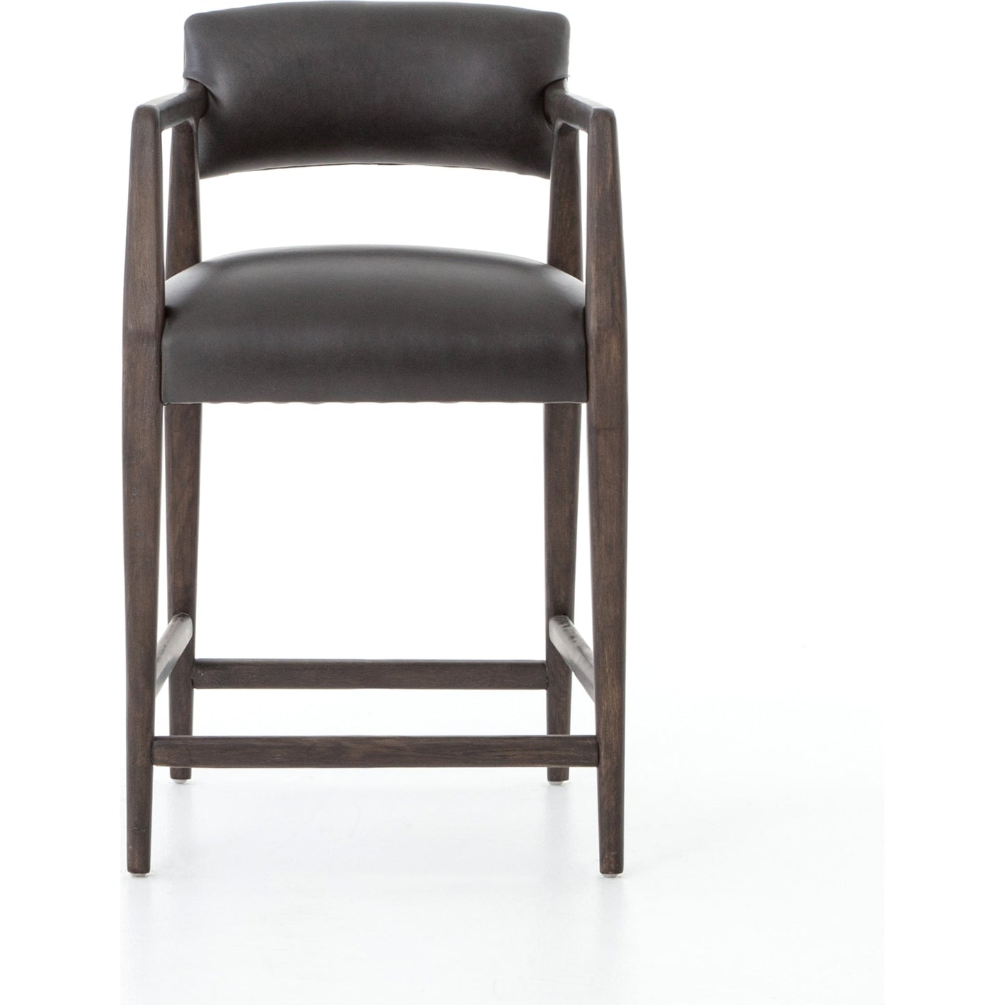 003 SI-1797541 | Additional Silo | Tyler Counter Stool by Four Hands in chaps ebony, burnt oak. Made from top grain leather, solid nettlewood, 100% polyester in a modern style.