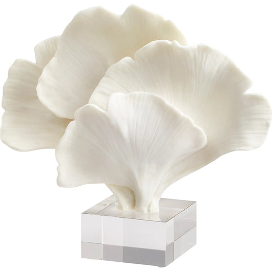 Pleasant Palm Sculpture by Cyan Design in white. Made from crystal, resin in a transitional style.