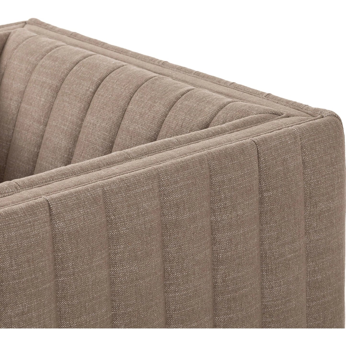 006 SI-2327540 | Closeup | Augustine Swivel Chair by Four Hands in crypton nomad taupe. Made from 92% polyester, 8% flax/linen in a unique style.
