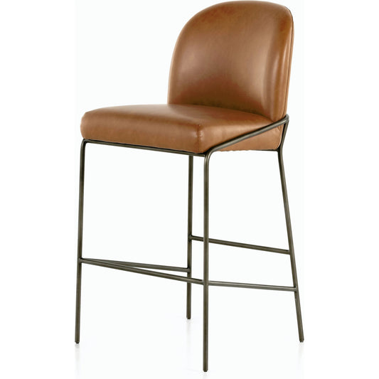 001 SI-1980082 | Primary Silo | Astrud Bar Stool by Four Hands in sierra butterscotch. Made from faux leather, iron, top grain leather in a modern style.