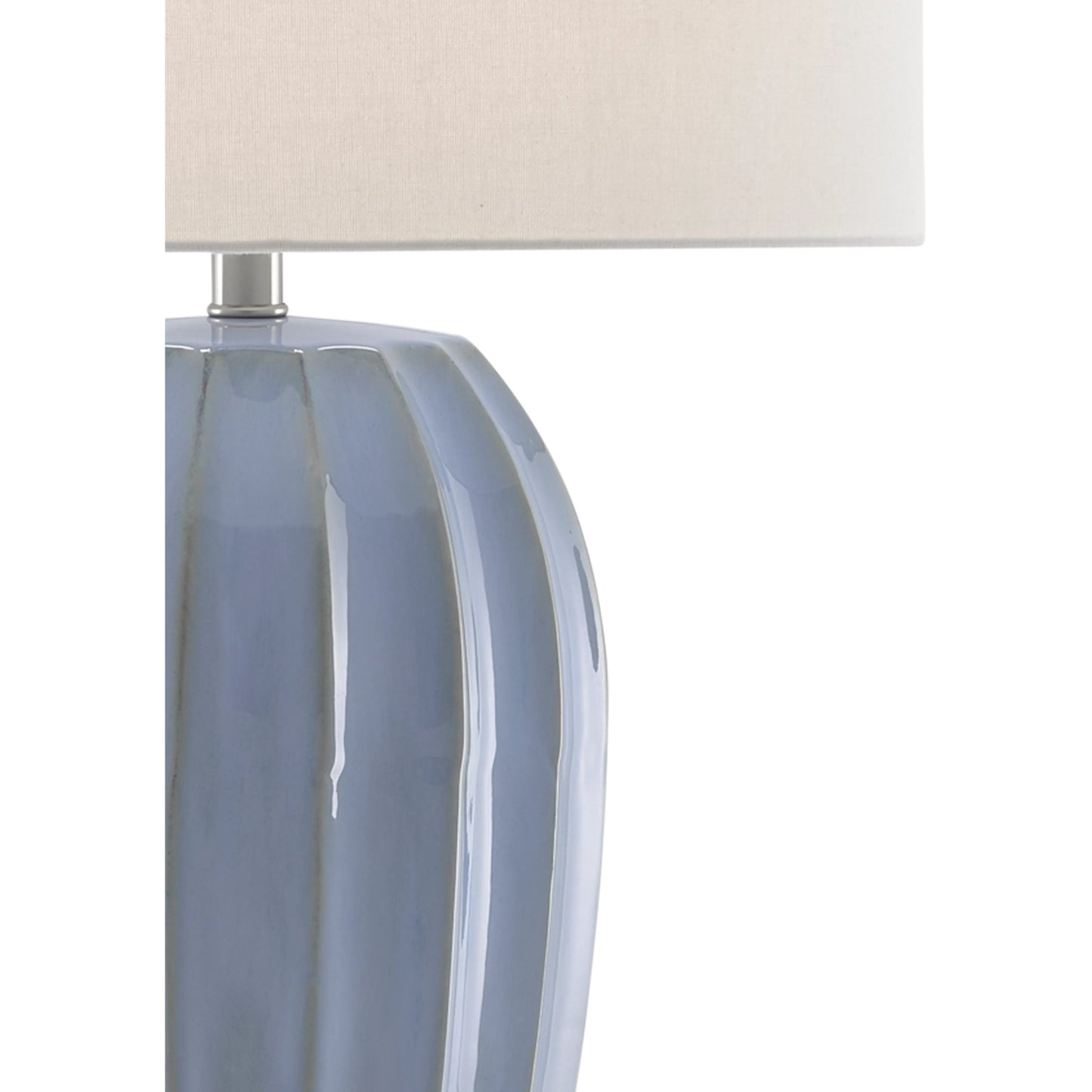 003 SR-823510 | Closeup | Bluestar Table Lamp by Currey and Company in light blue, clear. Made from porcelain, crystal in a coastal style.