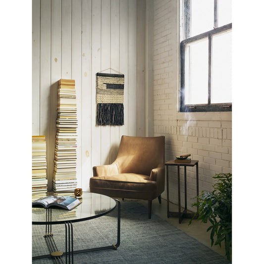 Danya Chair by Four Hands in dakota warm taupe, almond. Made from top grain leather, solid parawood in a unique style.